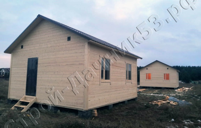 1 два каркасно-щитовых дома 6×6, 36 м², Лен. область, деревня Немятово-2 (8)